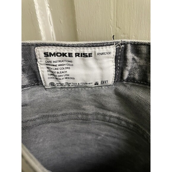 Smoke Rise Jeans Mens 40 Light Wash Distressed Slim Fit Denim Mens 40 x 32 - Picture 4 of 8